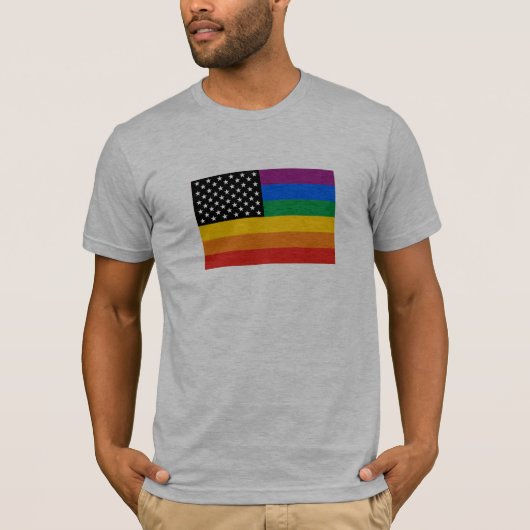 ゲイプライドの旗 Tシャツ (正面)