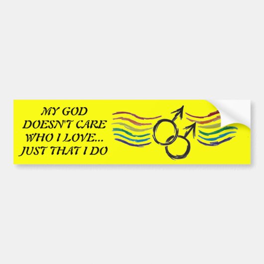 ゲイプライドの男性の記号のバンパーステッカー バンパーステッカー (正面)