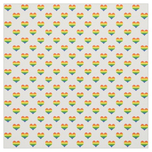ゲイプライドの虹のハートパターン ファブリック (見本)
