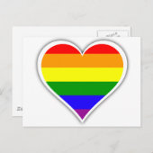 ゲイプライドの虹のハート ポストカード (正面/裏面)