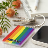 ゲイプライドの虹の旗 キーホルダー (正面右)