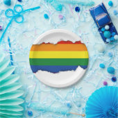 ゲイプライドの虹の旗 ペーパープレート (パーティー)