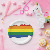 ゲイプライドの虹の旗 ペーパープレート (パーティー)