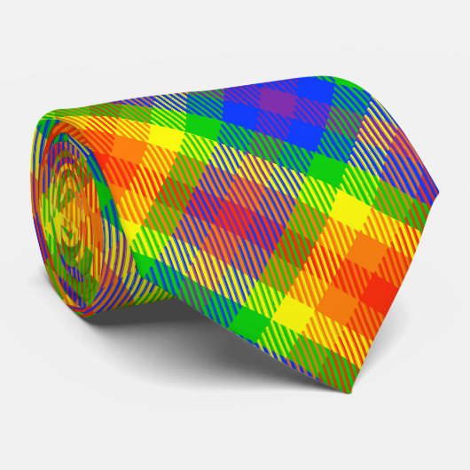 ゲイプライドの虹の格子縞ビジネス仕事のオフィス ネクタイ (ロール)