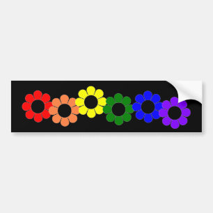 ゲイプライドの虹の花 バンパーステッカー