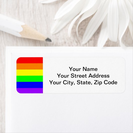 ゲイプライドの虹は端の差出人住所ラベルを去りました ラベル (インサイチュ)