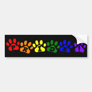 ゲイプライドの虹Pawprints バンパーステッカー