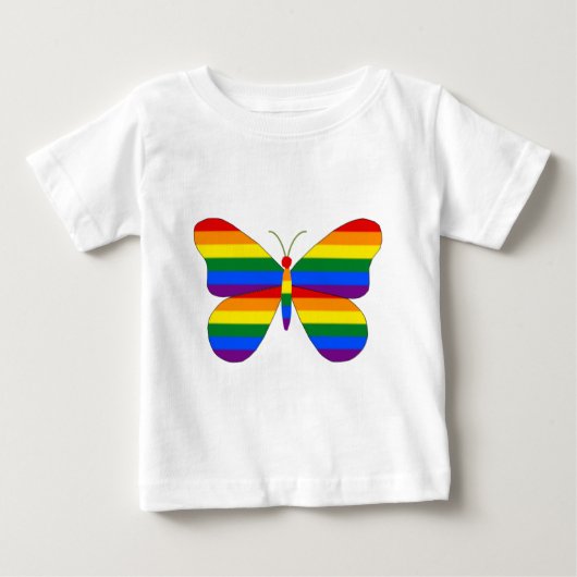 ゲイプライドの蝶 ベビーTシャツ (正面)