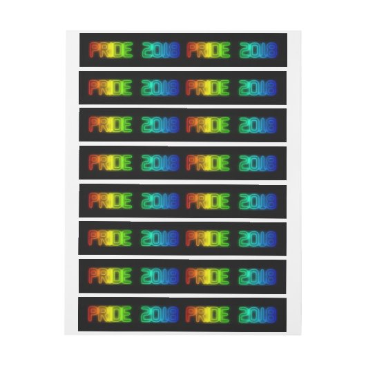 ゲイプライドの2018年の虹の旗LGBTのタイポグラフィ ラップアラウンド宛名ラベル (シート)
