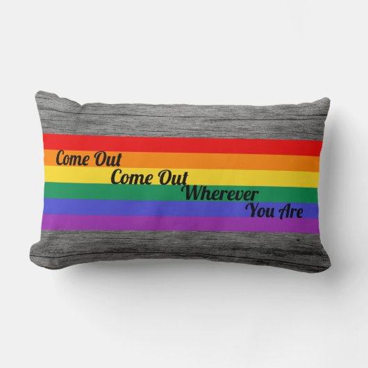 ゲイプライドのLGBTによって来られる虹の旗愛勝利 ランバークッション (正面)