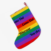 ゲイプライドのLGBTによって来られる虹の旗愛勝利 ラージクリスマスストッキング (裏面 (吊り時))