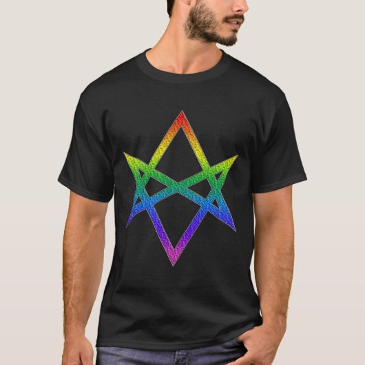 ゲイプライドのUnicursal六芒星 Tシャツ (正面)