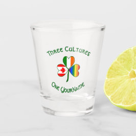 ゲイプライドアイリッシュカナダ国旗のシャムロックのパーソナライズ ショットグラス