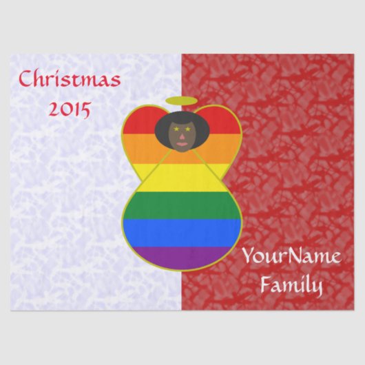 ゲイプライドアフリカンエンジェル国旗の赤白の個人設定 薄葉紙 (正面)