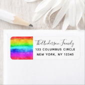 ゲイプライドウォーターカラーレインボー差出人住所 ラベル (インサイチュ)