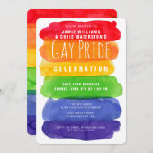 ゲイプライドウォーターカラーレインボー招待状 招待状 (正面/裏面)