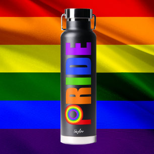 ゲイプライドカッコいいレインボーパーソナライズされたLGBTQ ウォーターボトル