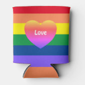ゲイプライドカラフル国旗LGBTQ 缶クーラー (正面)