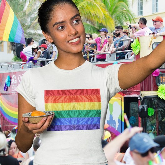 ゲイプライドクラシックフェイクシルクレインボーフラッグLGBT クール Tシャツ