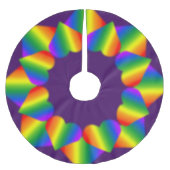 ゲイプライドクリスマスツリースカートレインボーラブデコール ブラッシュドポリエステルツリースカート (正面)