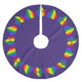 ゲイプライドクリスマスツリースカートレインボーラブデコール ブラッシュドポリエステルツリースカート (正面)