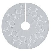 ゲイプライドクリスマスツリースカートレズビアンラブデコール ブラッシュドポリエステルツリースカート (正面)