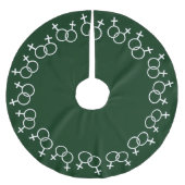 ゲイプライドクリスマスツリースカート同性ラブデコール ブラッシュドポリエステルツリースカート (正面)