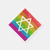 ゲイプライドグリッターLGBTQIAダビデのユダヤ星 スタンダードカクテルナプキン (角)