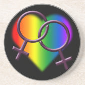 ゲイプライドコースターズレインボーラブ飲み物用コースター コースター (正面)