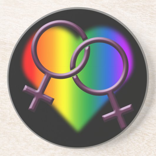 ゲイプライドコースターズレインボーラブ飲み物用コースター コースター (正面)