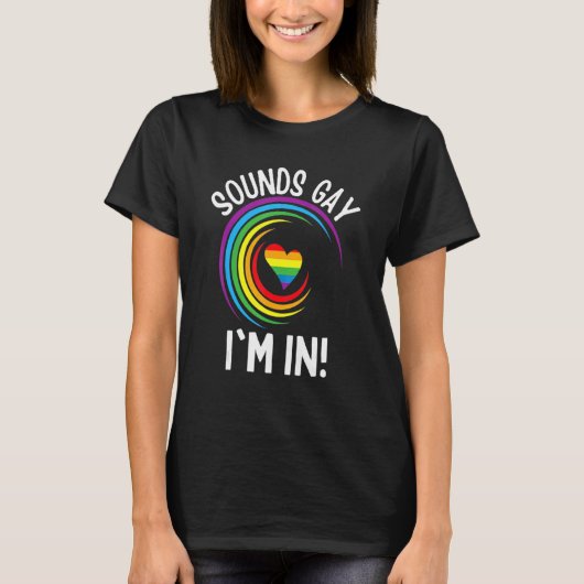 ゲイプライドサウンドゲイ私は男性の女性Lgbt虹 Tシャツ (正面)