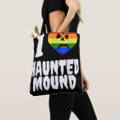 ゲイプライドサポートラブ，レインボー旗， LGBTQ国旗L トートバッグ (クローズアップ)