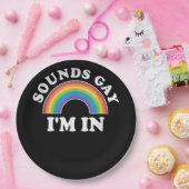 ゲイプライドシャツメンズLGBTレインボーサウンドゲイ ペーパープレート (パーティー)