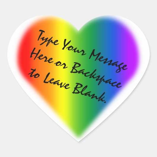 ゲイプライドステッカーカスタムレインボーラブステッカー ハートシール (正面)