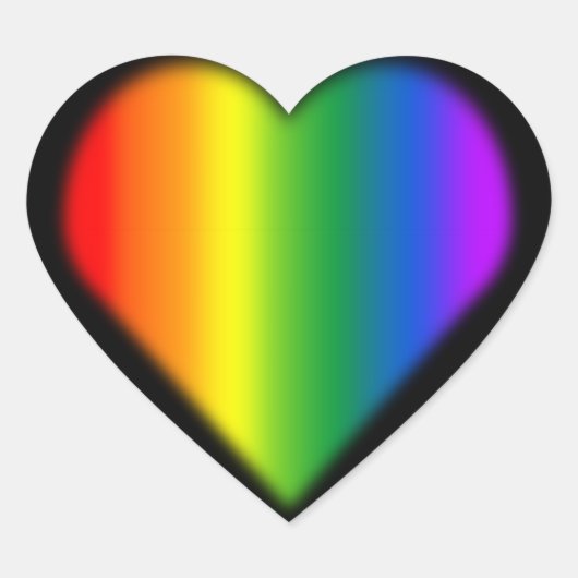 ゲイプライドステッカー同性レインボーラブステッカー ハートシール (正面)