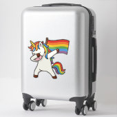 ゲイプライドダビング・ユニコーン国旗 シール (スーツケース)