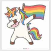 ゲイプライドダビング・ユニコーン国旗 シール (シート)