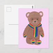 ゲイプライドテディベアレインボースカーフポーズポストカード ポストカード (正面/裏面)