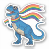 ゲイプライドディノトレックスレインボーフラッグLgbt Ally シール (正面)