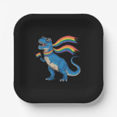 ゲイプライドディノトレックスレインボーフラッグLgbt Ally ペーパープレート (正面)
