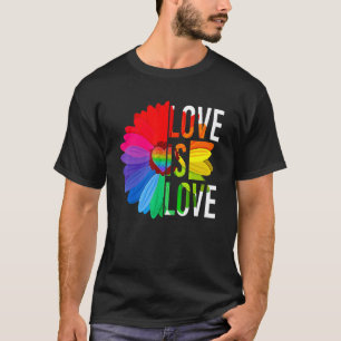 ゲイプライドデイジーレインボーLgbt Love Is Love Lgbtq Tシャツ