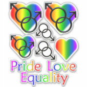 ゲイプライドデカールの同性愛のシール シール (正面)