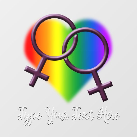 ゲイプライドデカールパーソナライズされたレインボウインドウシッキング ウィンドウサイン (シート)