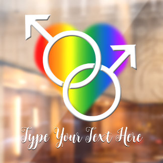 ゲイプライドデカールパーソナライズされたレインボウインドウシッキング ウィンドウサイン