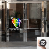 ゲイプライドデカールパーソナライズされたレインボウインドウシッキング ウィンドウサイン (オフィスドア)
