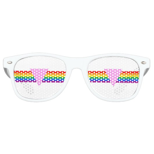 ゲイプライドトライアングルデザイン レトロサングラス (正面)