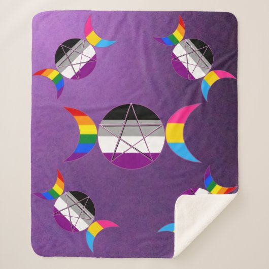 ゲイプライドトリプル女神星形五角形 シェルパブランケット (正面)