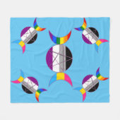 ゲイプライドトリプル女神星形五角形 フリースブランケット (正面(横))