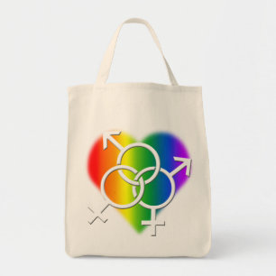 ゲイプライドトートバッグLGBTレインボーラブショッピングバッグ トートバッグ