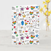 ゲイプライドドードルパターン カード (黄色い花)